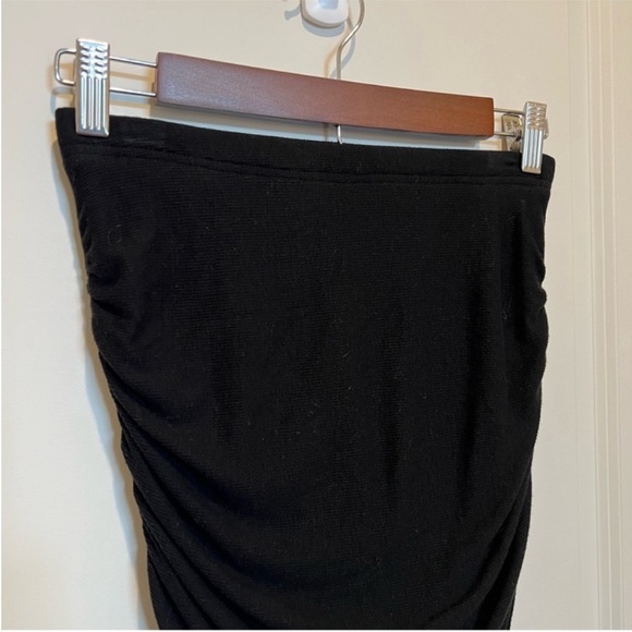 Stem Midi Skirt Tencel Lyocell Knit Ruched Black Size XS - Picture 4 of 7